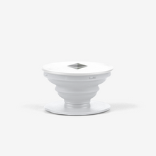 Load image into Gallery viewer, White Ethereum Popsockets With Black and Grey Ethereum Logo Side View
