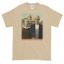 Load image into Gallery viewer, Sand Short Sleeve T-Shirt With American Bitcoin Design