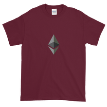 Load image into Gallery viewer, Maroon Short Sleeve T-Shirt With Black and Grey Ethereum Diamond