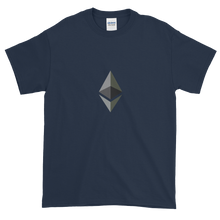 Load image into Gallery viewer, Navy Blue Short Sleeve T-Shirt With Black and Grey Ethereum Diamond