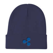 Load image into Gallery viewer, Navy Blue Beanie With Embroidered Blue Ripple Logo