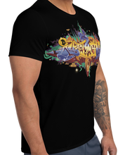 Load image into Gallery viewer, Black Short Sleeve T-Shirt With Bitcoin Design in Graffiti