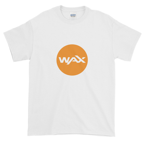 White Short Sleeve T-Shirt With Orange and White WAX Logo