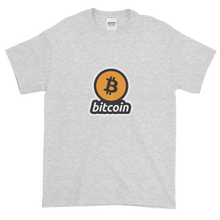 Load image into Gallery viewer, Ash Short Sleeve T-Shirt with Black and Orange Bitcoin Logo