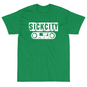 Green Short Sleeve T-Shirt With White Sick City Logo On Front