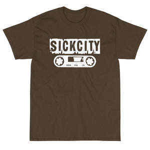 Olive Short Sleeve T-Shirt With White Sick City Logo On Front