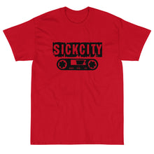 Load image into Gallery viewer, Red Short Sleeve T-Shirt with Sick City Cassette Tape Logo On The Front
