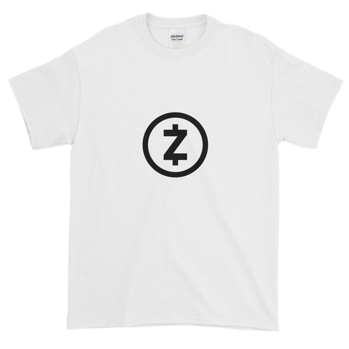 White Short Sleeve T Shirt With Black Z-Cash Logo