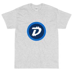 Ash Short Sleeve T-Shirt With White and Blue DigiByte Logo