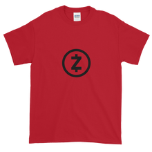 Load image into Gallery viewer, Red Short Sleeve T Shirt With Black Z-Cash Logo