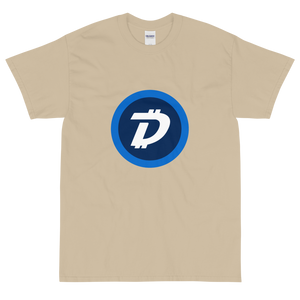 Sand Short Sleeve T-Shirt With White and Blue DigiByte Logo