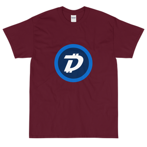 Maroon Short Sleeve T-Shirt With White and Blue DigiByte Logo
