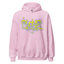 Load image into Gallery viewer, Pink Hoodie with Charlz tag in yellow and blue