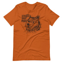 Load image into Gallery viewer, Autumn Short Sleeve T-Shirt With Dogecoin Dog in Scribble Art
