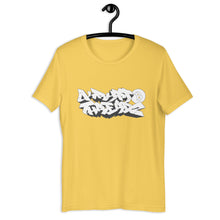 Load image into Gallery viewer, Yellow Short Sleeve T-Shirt With Krypto Threadz Design in Graffiti