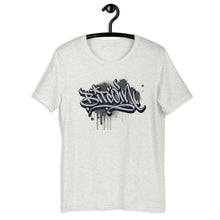Load image into Gallery viewer, Ash Short Sleeve T-Shirt with Grey Bitcoin Design in Graffiti Lettering on Front