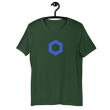 Load image into Gallery viewer, Forest Green Short Sleeve Chainlink T-Shirt With Blue Chainlink Logo on Front