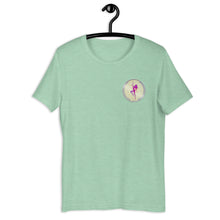Load image into Gallery viewer, Mint Short Sleeve T-Shirt with silver Stripper Coin logo design on left front breast