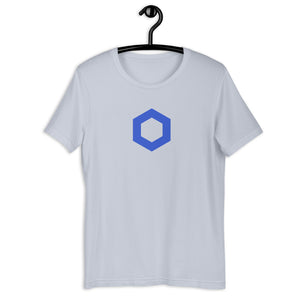 Light Blue Short Sleeve Chainlink T-Shirt With Blue Chainlink Logo on Front