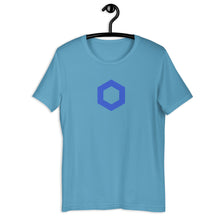 Load image into Gallery viewer, Ocean Blue Short Sleeve Chainlink T-Shirt With Blue Chainlink Logo on Front