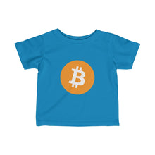 Load image into Gallery viewer, Infants Cobalt Blue TShirt With Orange and White Bitcoin Logo