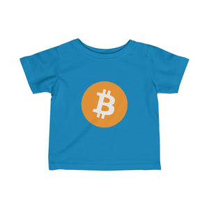 Infants Cobalt Blue TShirt With Orange and White Bitcoin Logo