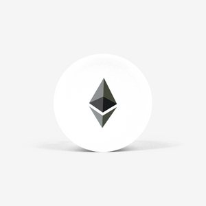 White Ethereum Popsockets With Black and Grey Ethereum Logo Front View