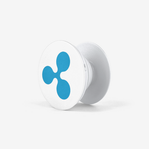 White Ripple Popsocket With Blue Ripple Logo Side View