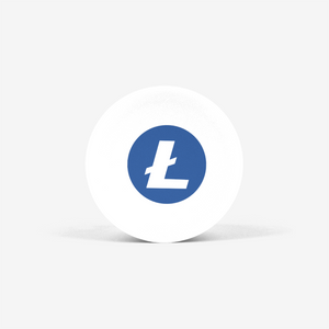 White Litecoin Popsocket With White And Blue Litecoin Logo Front View