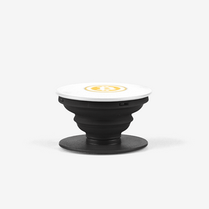 Black Bitcoin Popsocket With White And Orange Bitcoin Logo Side View