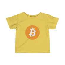 Load image into Gallery viewer, Infants Butter TShirt With Orange and White Bitcoin Logo