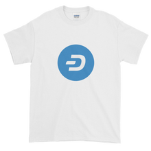 Load image into Gallery viewer, White Short Sleeve T-Shirt With Blue and White Dash Logo