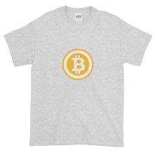 Load image into Gallery viewer, Ash Short Sleeve T-Shirt with White and Orange Bitcoin Logo
