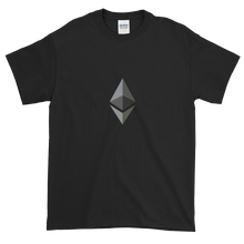 Load image into Gallery viewer, Black Short Sleeve T-Shirt With Black and Grey Ethereum Diamond