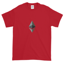 Load image into Gallery viewer, Red Short Sleeve T-Shirt With Black and Grey Ethereum Diamond
