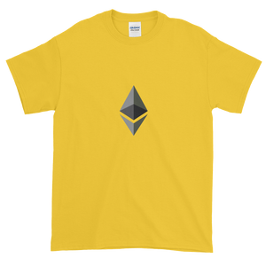 Yellow Short Sleeve T-Shirt With Black and Grey Ethereum Diamond
