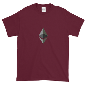 Maroon Short Sleeve T-Shirt With Black and Grey Ethereum Diamond