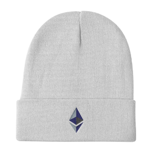 Black Beanie With Embroidered Ethereum Diamond Logo