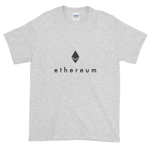 Ash Short Sleeve T-Shirt With Black Ethereum Logo