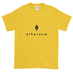 Yellow Short Sleeve T-Shirt With Black Ethereum Logo