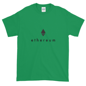 Green Short Sleeve T-Shirt With Black Ethereum Logo