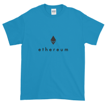 Load image into Gallery viewer, Sapphire Blue Short Sleeve T-Shirt With Black Ethereum Logo