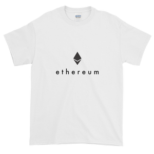 White Short Sleeve T-Shirt With Black Ethereum Logo