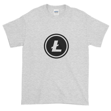 Load image into Gallery viewer, Ash Short Sleeve T-Shirt With Black Litecoin Logo