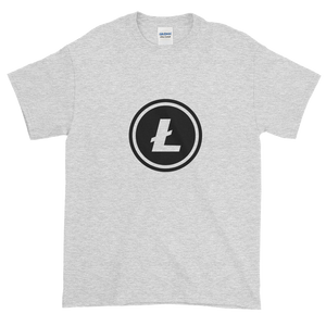 Ash Short Sleeve T-Shirt With Black Litecoin Logo