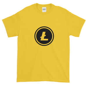 Yellow Short Sleeve T-Shirt With Black Litecoin Logo