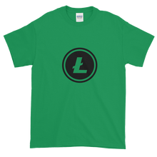 Load image into Gallery viewer, Green Short Sleeve T-Shirt With Black Litecoin Logo