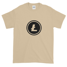 Load image into Gallery viewer, Sand Short Sleeve T-Shirt With Black Litecoin Logo
