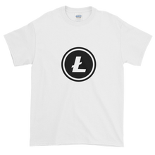 Load image into Gallery viewer, White Short Sleeve T-Shirt With Black Litecoin Logo