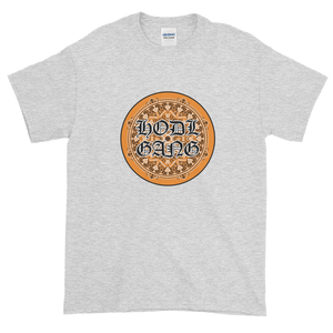 Ash Short Sleeve T-Shirt With Orange and Black HODL GANG Logo